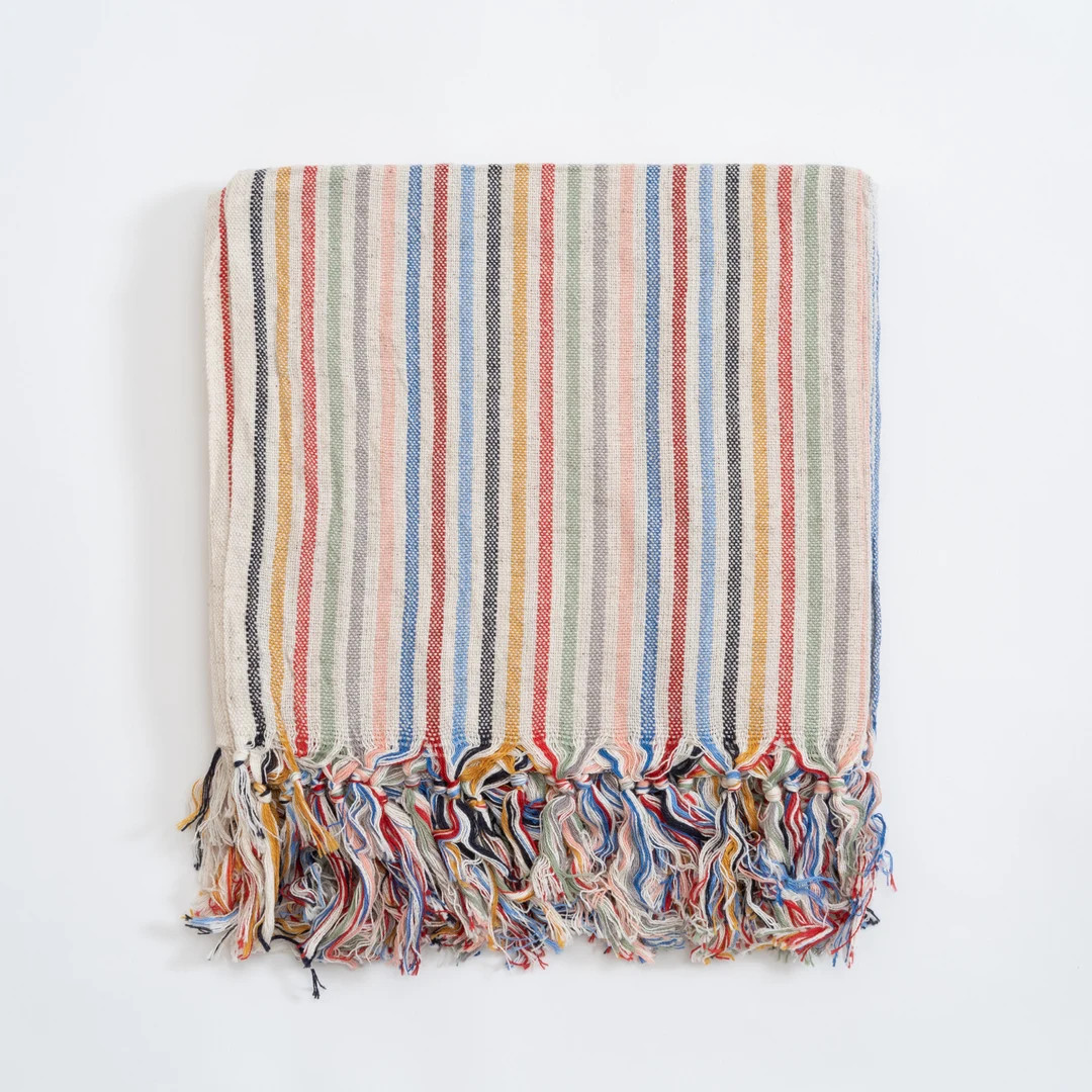 Rainbow Striped Linen Cotton Hand Towel, Versatile Mini Towel for Kitchen, Cotton Head Wrap, Zero... | Etsy (US)