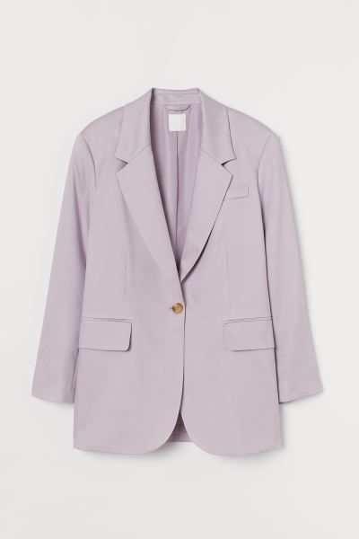 Oversized, single-breasted jacket in a lyocell and linen weave with notch lapels and one button a... | H&M (UK, MY, IN, SG, PH, TW, HK)
