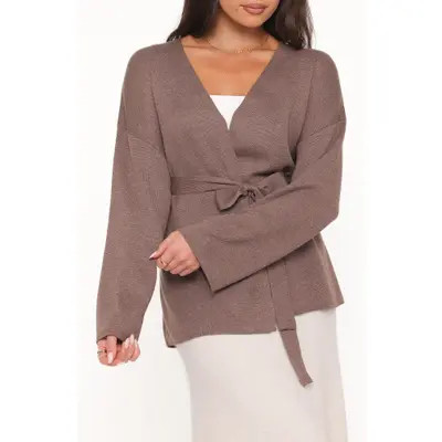 Petal & Pup Mallory Wrap Cardigan in Brown at Nordstrom, Size X-Small | Nordstrom