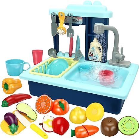 JOYIN Kitchen Sink Toy, Play Sink Set with Automatic Water Cycle System , Play House Toys Dish Se... | Amazon (US)