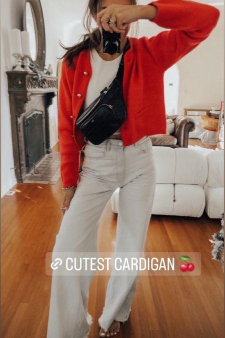 Cutest cherry cardigan 🎈
Blake belt bag leatherology 
