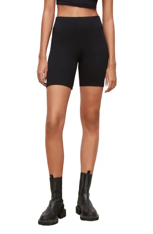 AllSaints Ariel Jamie Bike Shorts in Black at Nordstrom, Size 6 Us | Nordstrom