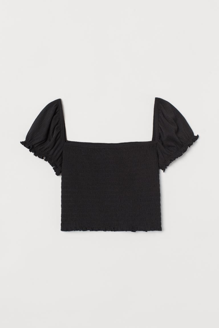 Smocked cropped top | H&M (UK, MY, IN, SG, PH, TW, HK)