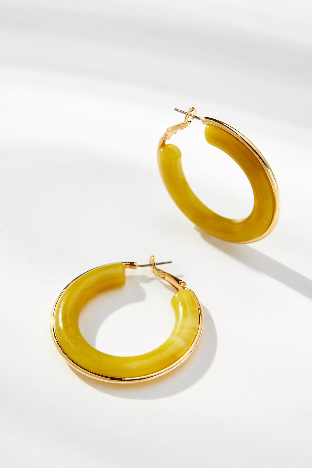 Rounded Resin Hoop Earrings | Anthropologie (US)
