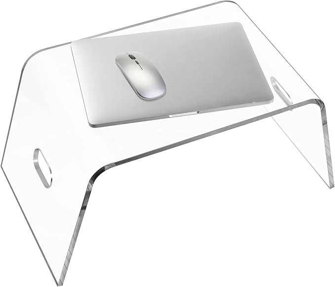Egchi Acrylic Bed Tray with Handles (21'' x 12'' x 10''), Acrylic Monitor Stand Clear Laptop Stan... | Amazon (US)