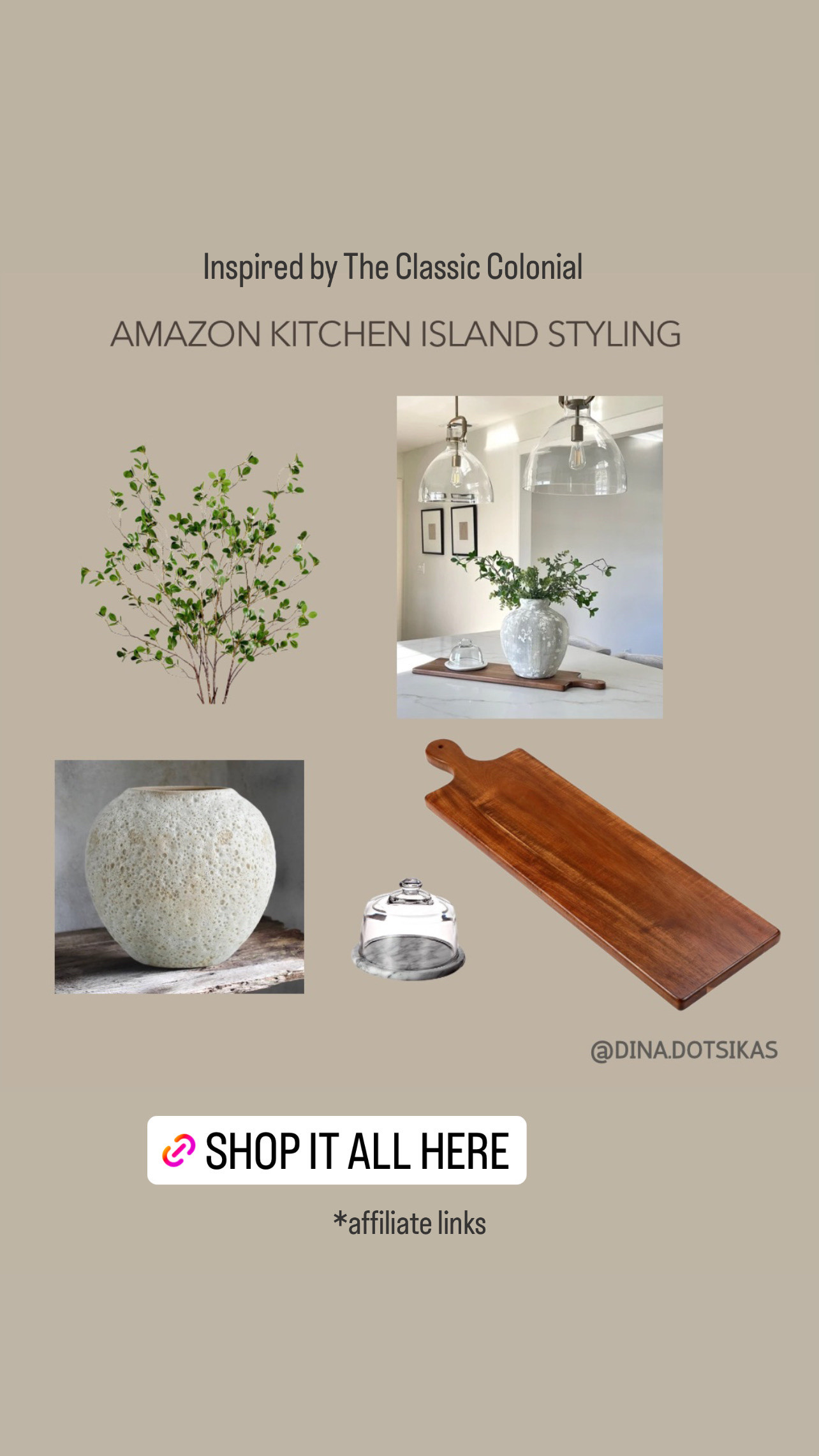 Simple kitchen island decor styling! A large vase, pretty stems, a wood cutting board for warmth and texture and a marble and glass cheese server — Functional and beautiful! 

Switch out the stems according to the season for a quick update! ✨

#LTKHome #LTKSeasonal