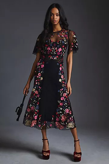 By Anthropologie Embroidered Floral Dress | Anthropologie (US)