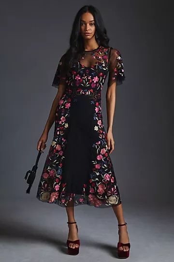 By Anthropologie Embroidered Floral Dress | Anthropologie (US)