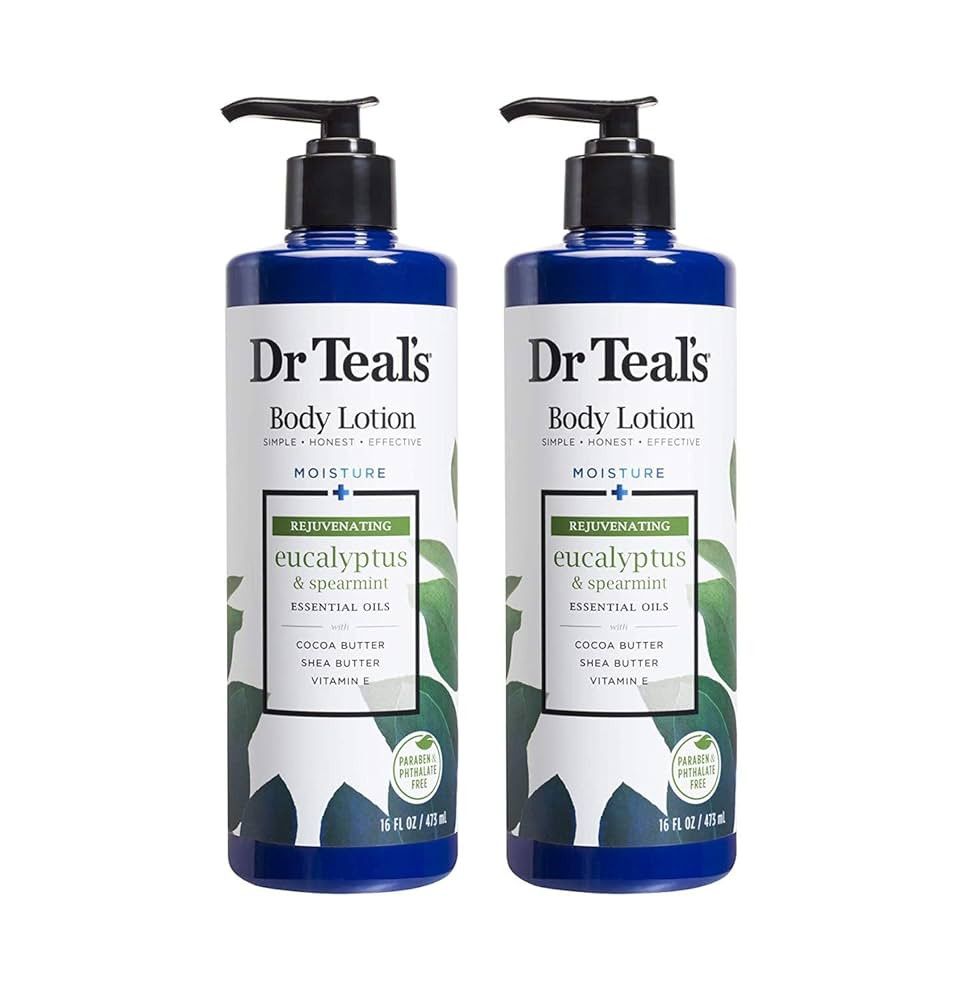 Dr Teal's Body Lotion Moisture Rejuvenating Eucalyptus & Spearmint, 16 fl oz Pack of 2 | Amazon (US)