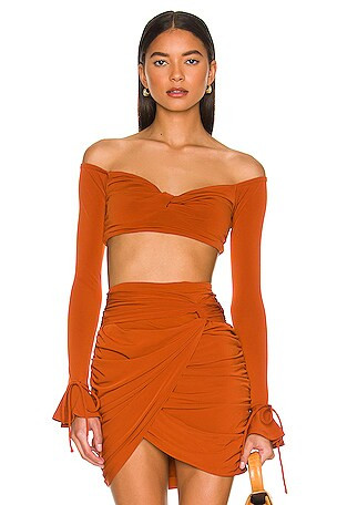 Destiny Top in Mahogany Brown | Revolve Clothing (Global)