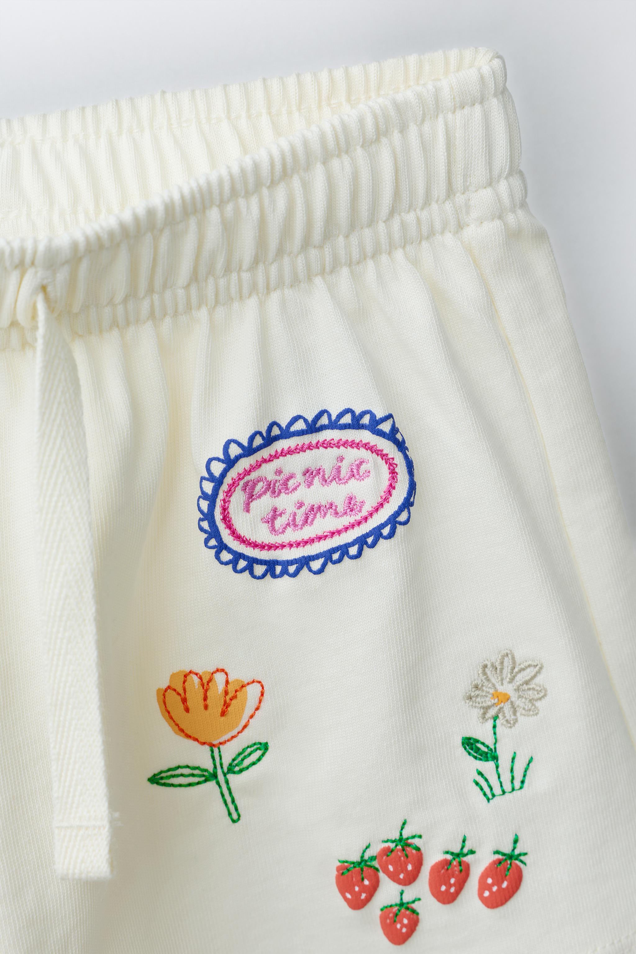 EMBROIDERED PLUSH SHORTS | Zara US