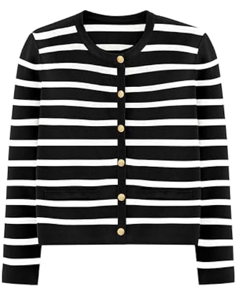 LILLUSORY Women's Striped Cardigan Sweaters Fall Oufits Clothes Fashion Trendy Long Sleeve Tops C... | Amazon (US)