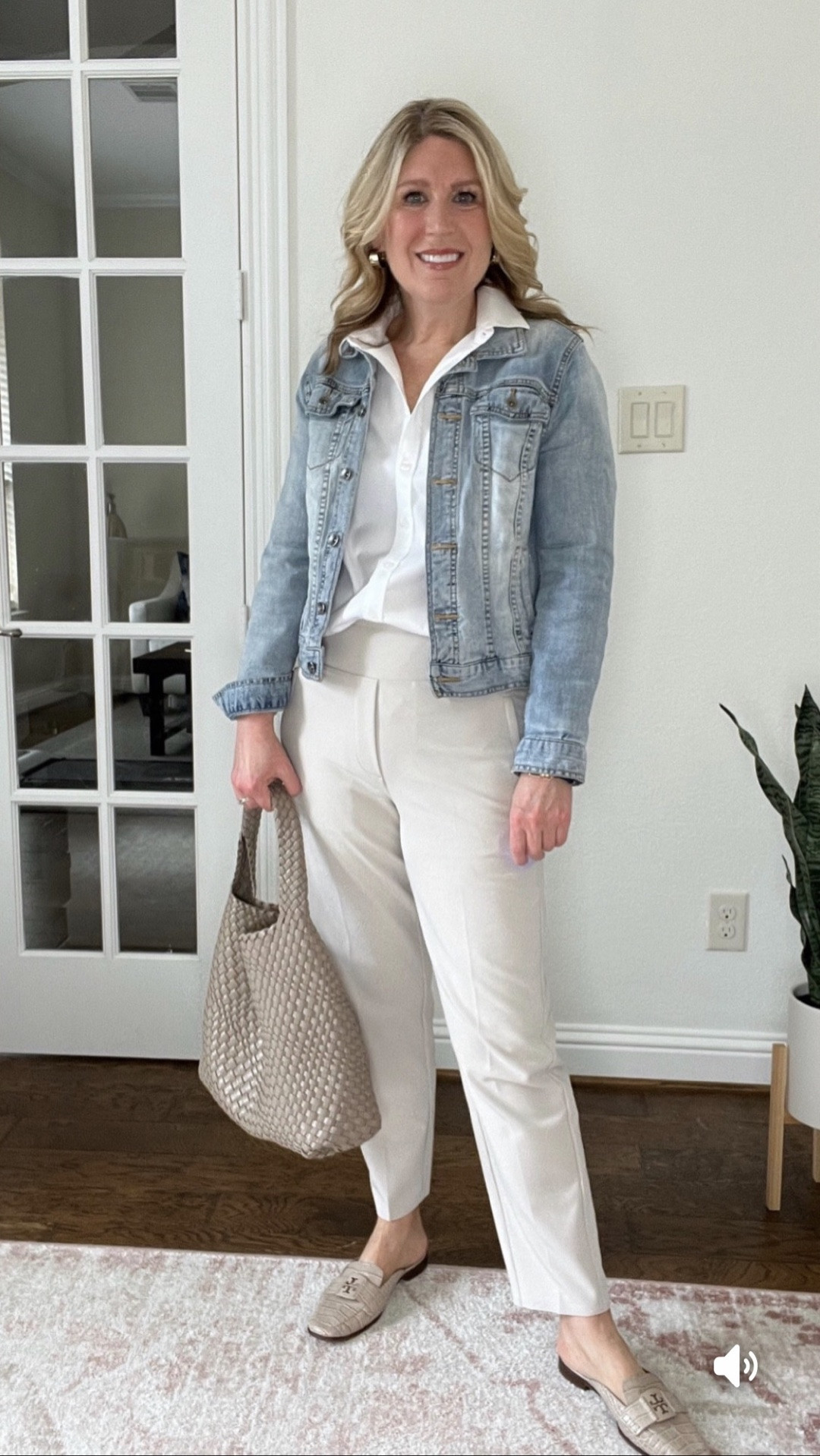 Such a polished look. Great for travel. I LOVE my Endless High Rise Pants from Athleta. ♥️ They are stretchy. Run slightly large. Stick with your regular size. This shade is called abalone. It’s a light taupe. 
Button up shirt is slightly stretchy. It’s my favorite from Chico’s and runs true to size. ♥️

#LTKStyleTip #LTKWatchNow #LTKItBag #LTKShoeCrush #LTKParties #LTKFindsUnder100 #LTKFindsUnder50

#LTKOver40 #LTKmomlife #LTKootd #LTKWorkwear #LTKMidsize #LTKSaleAlert #LTKSeasonal #LTKTravel