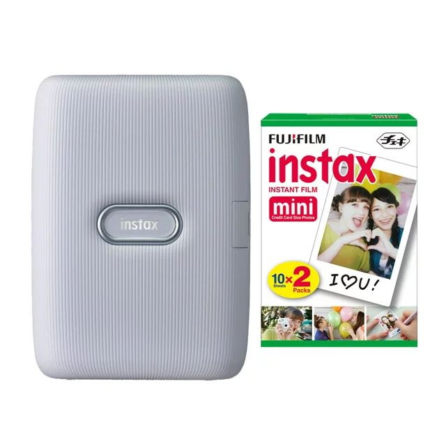 Fujifilm Instax Mini Link Instant Smartphone Printer (ASH) with Instax Film Pack | Walmart (US)