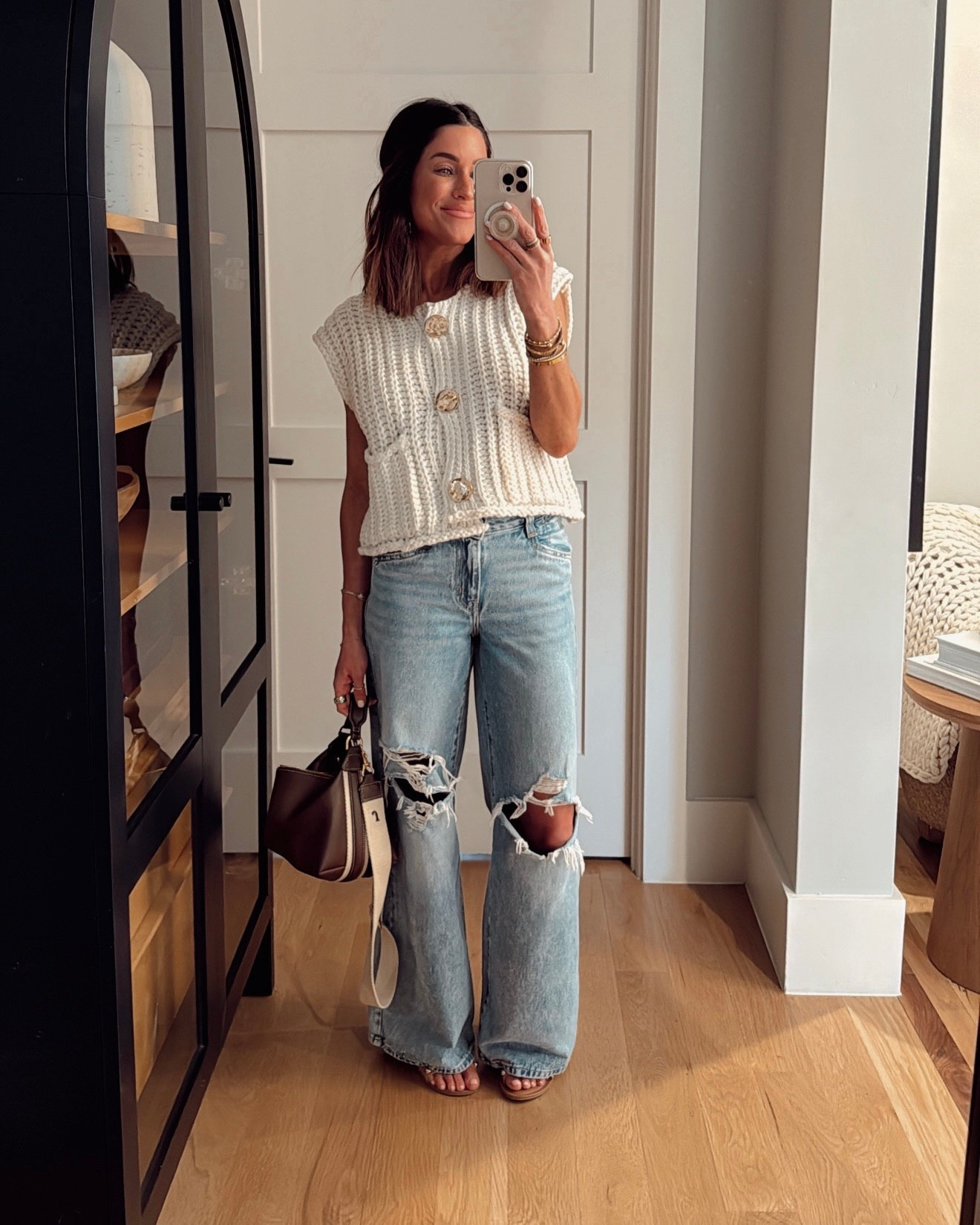 This sweater is SO cute for spring, and would even be pretty with a lace long sleeve underneath! Wearing a small, and jeans are true to size. 

#LTKFindsUnder100 #LTKFindsUnder50 #LTKStyleTip