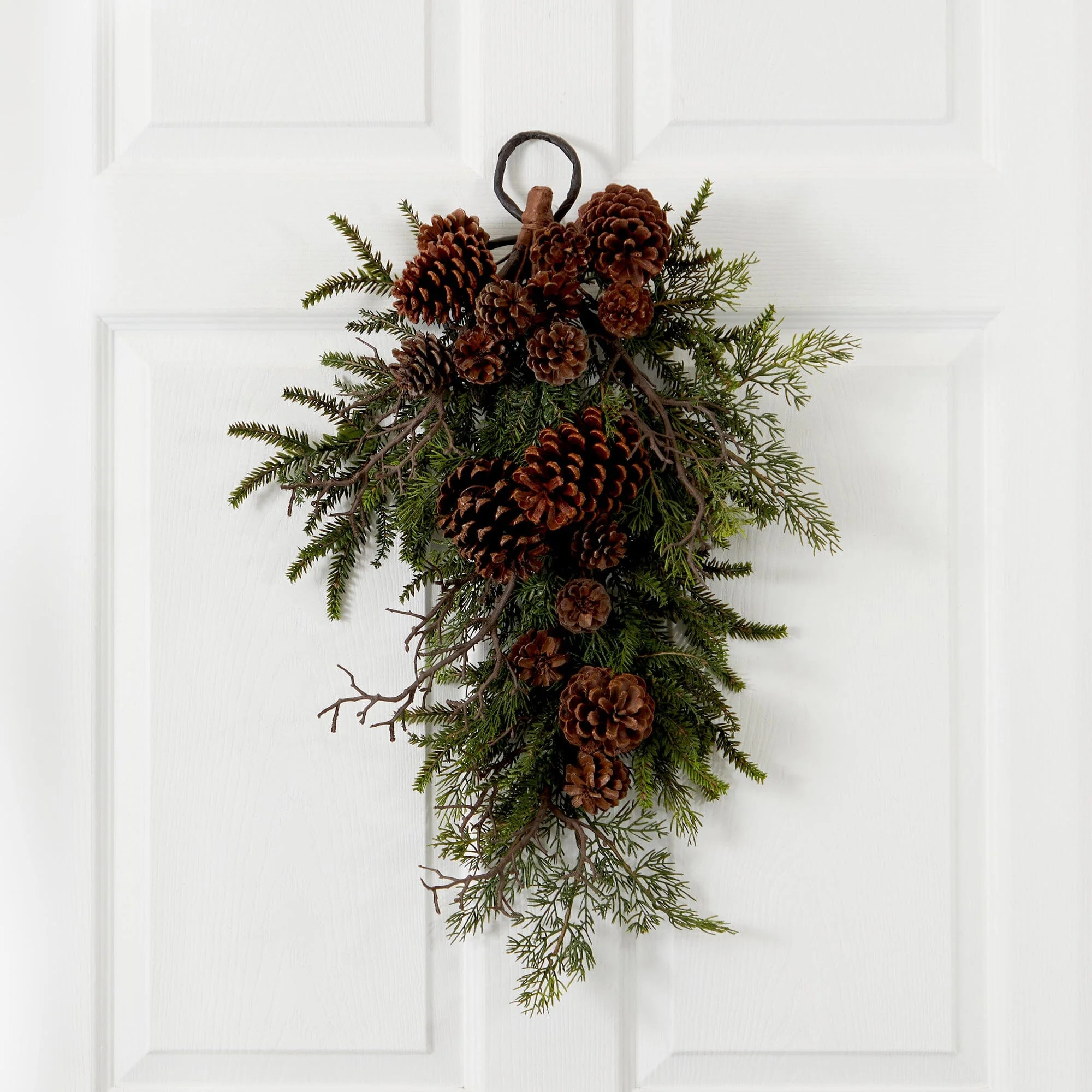 26” Pine & Pine Cone Teardrop | Nearly Natural | Nearly Natural