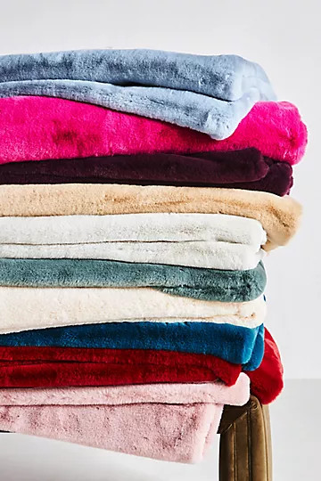 Sophie Faux Fur Throw Blanket | Anthropologie (US)