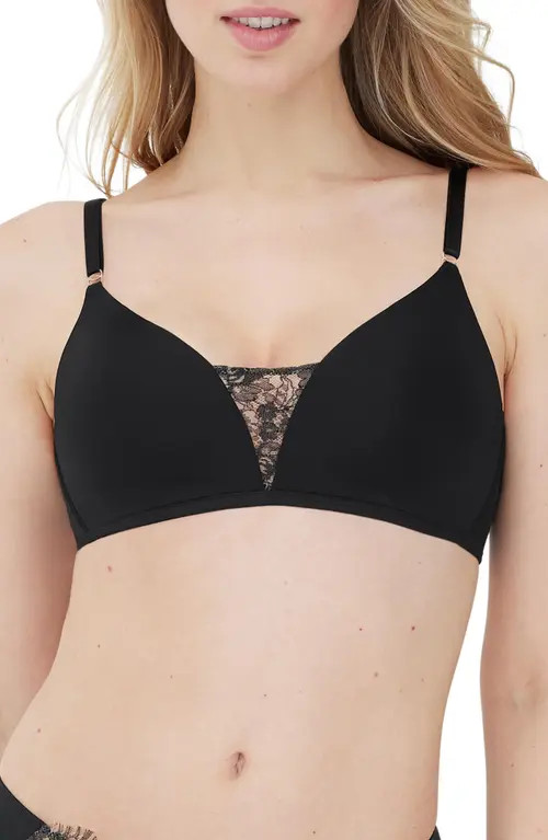 Skarlett Blue Entice Wireless Push-up Bra in Black/nylon at Nordstrom, Size 30A | Nordstrom