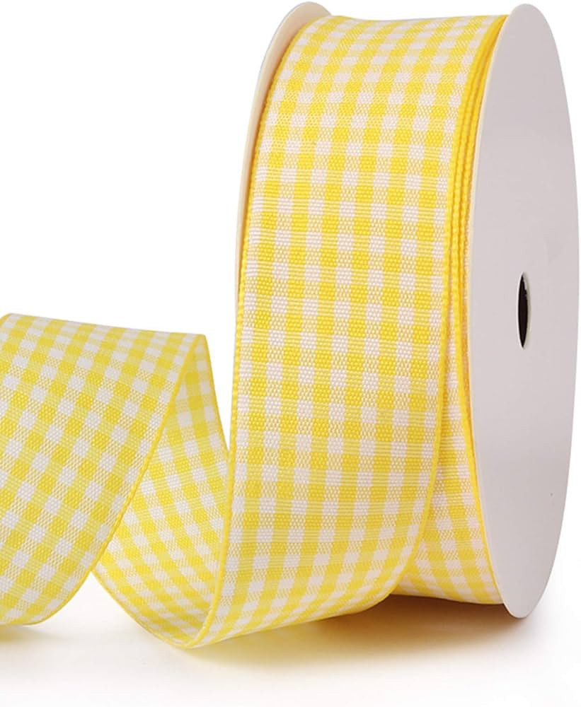 VIVIQUEN Gingham Ribbon Checkered Ribbon 1-Inch Wide Taffeta Plaid Ribbon 25 Yard Long 100% Polye... | Amazon (US)