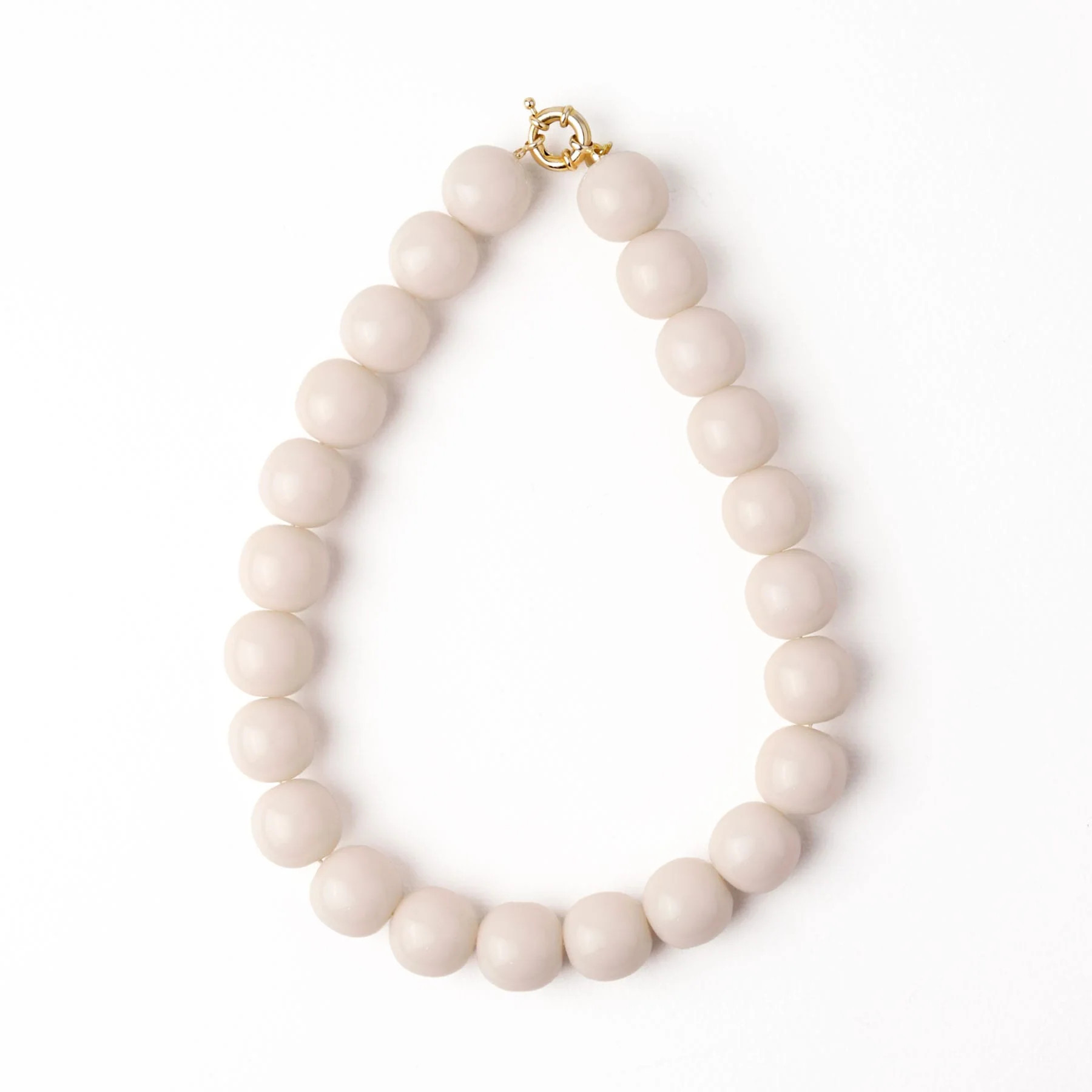 Iris Large Resin Bead Necklace Milky White | INK+ALLOY