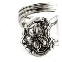 Orange Blossom Spoon Ring - Wrapped Silver Bypass | Etsy (US)