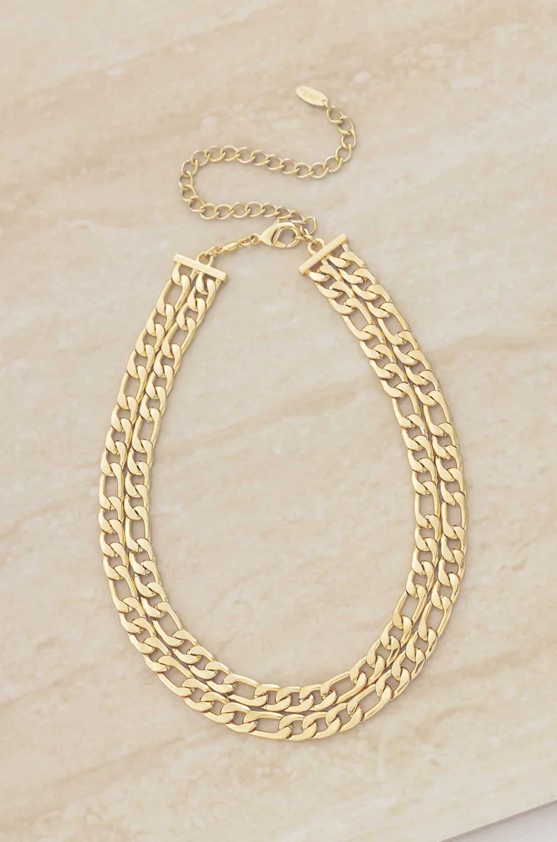 Double Linked 18k Gold Plated Chain Necklace | Ettika