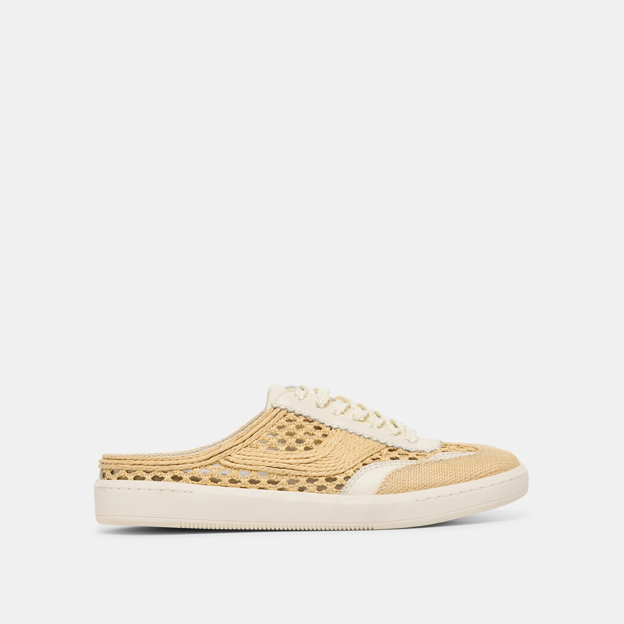 Notice Slide Woven Sneakers Lt Natural Woven Raffia | DolceVita.com