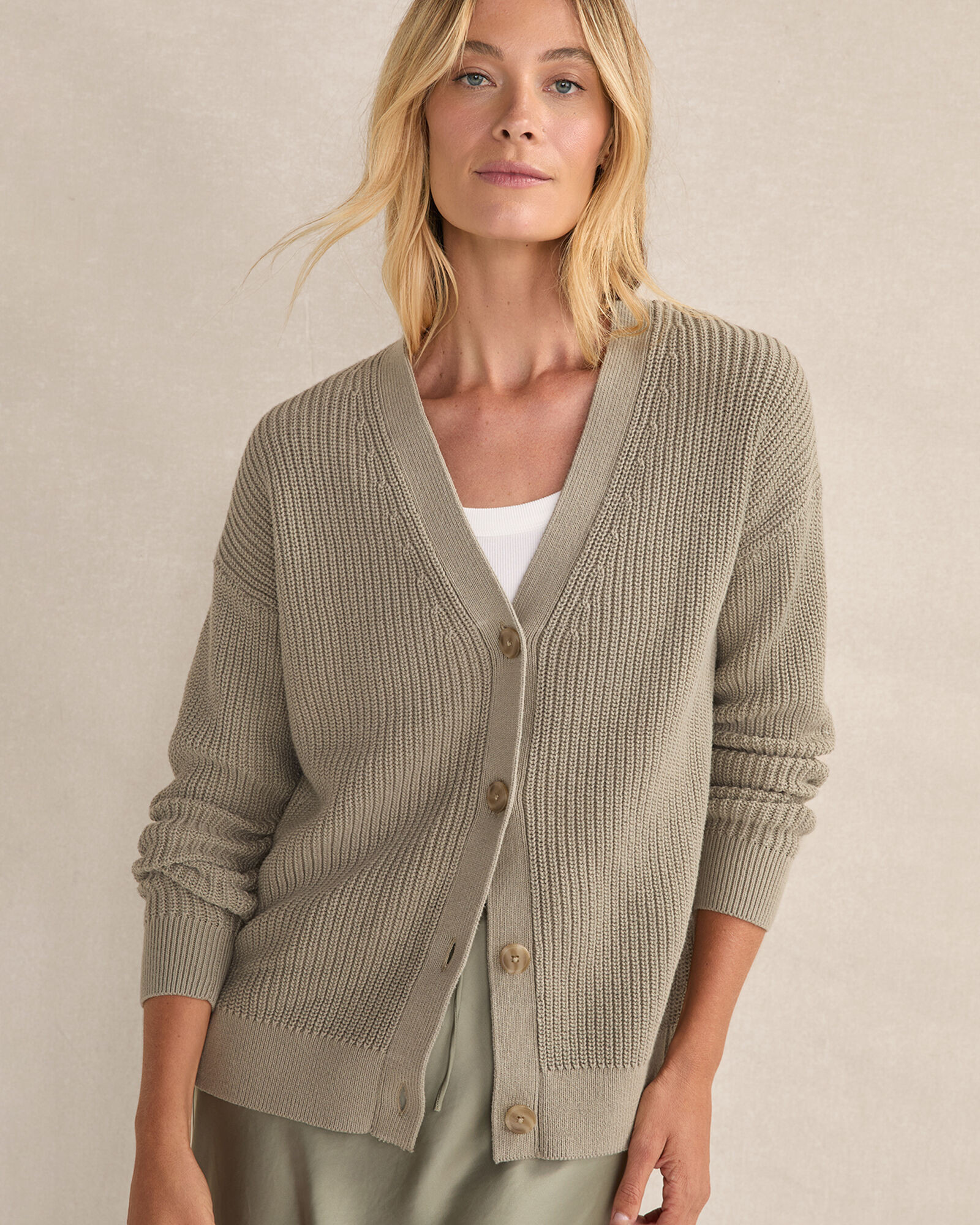 Organic Cotton Shaker Stitch Cardigan | Haven Well Within