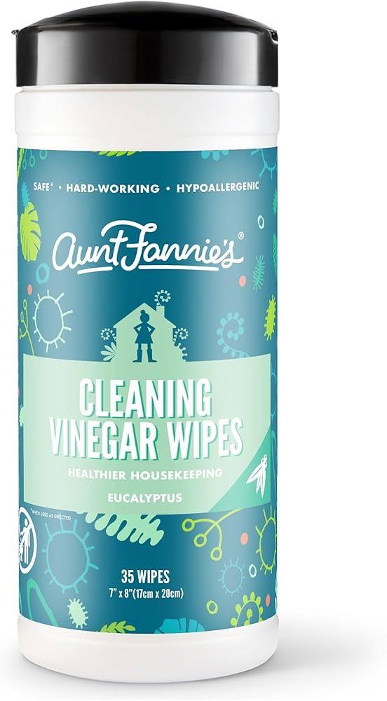 Aunt Fannie's Natural Cleaning Vinegar Wipes, Multipurpose Surface Cleaner, Eucalyptus Scent, 35 ... | Amazon (US)