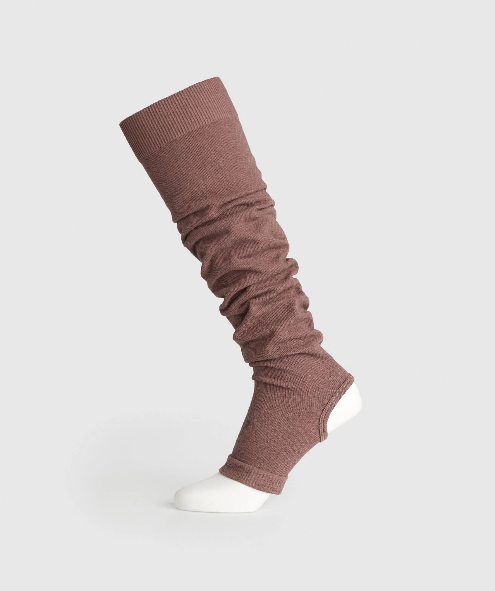 Gymshark Ribbed Cotton Seamless Leg Warmers - Soft Brown | Gymshark US