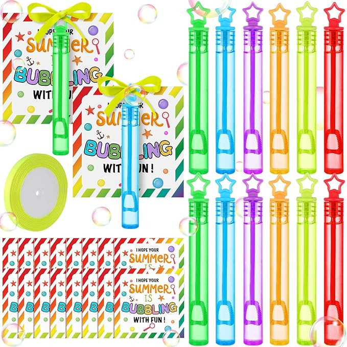 36 Pcs End of Year Gifts Mini Bubble Wands Gift Cards Set End of Year Gifts for Students Kids Bub... | Amazon (US)