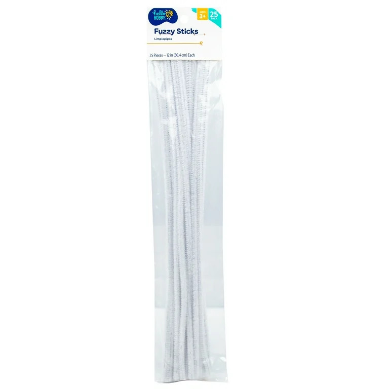 Hello Hobby White Fuzzy Sticks, 25-Pack - Walmart.com | Walmart (US)