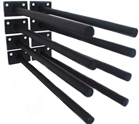8 Pcs 10" Black Solid Steel Floating Shelf Bracket Blind Shelf Supports - Hidden Brackets for Flo... | Amazon (US)