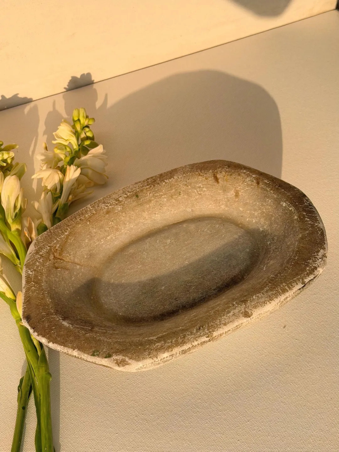 Aged Hand-Carved Stone Bowl | Vintage Primitive Stone Vessel | Kharal | Etsy (US)