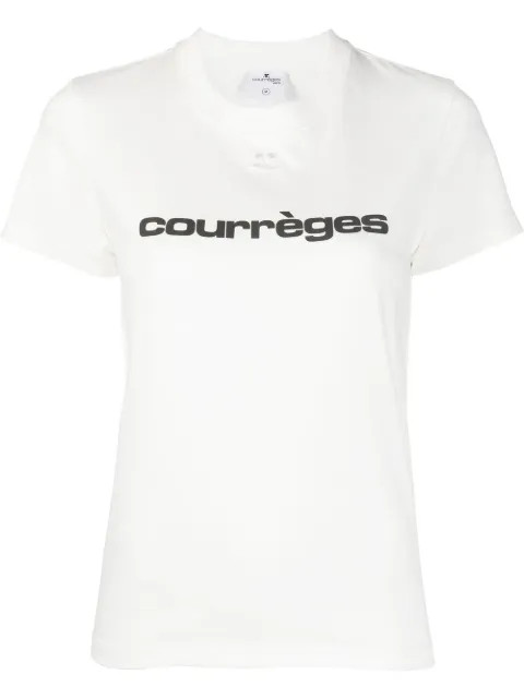 Courrèges Logo crew-neck T-shirt - Farfetch | Farfetch Global