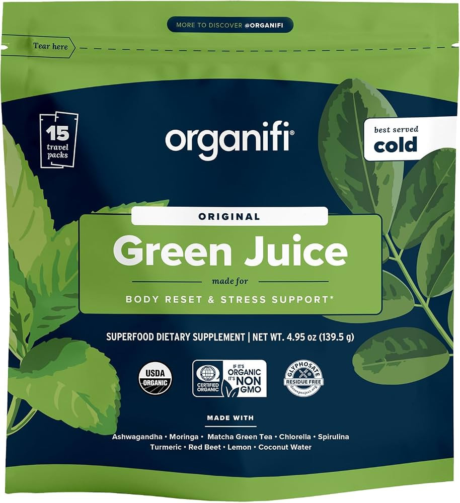 Organifi: GO Packs - Green Juice - Organic Superfood Supplement Powder - 15 Travel Packs - Organi... | Amazon (US)