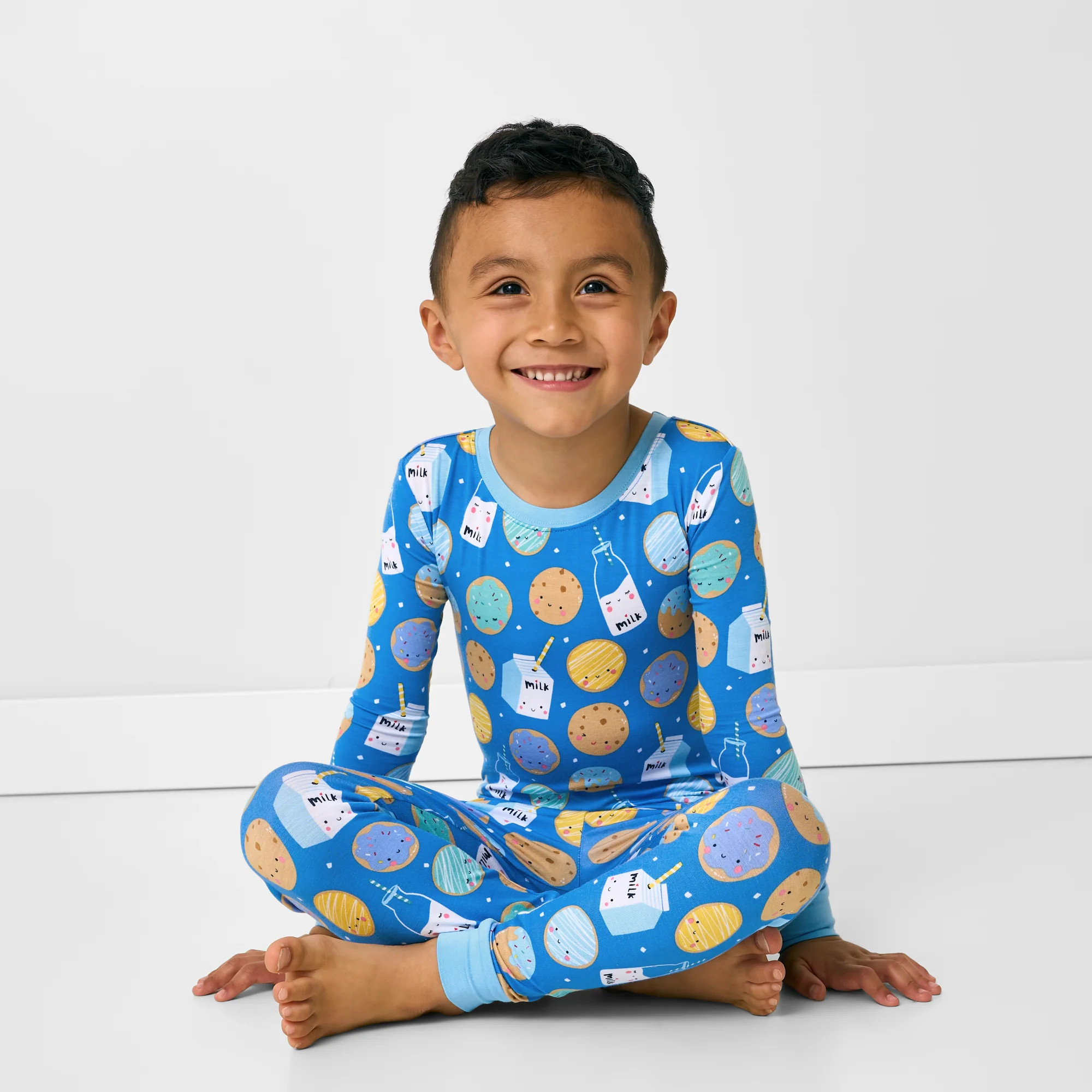 Blue Cookies & Milk Two-Piece Pajama Set | Little Sleepies