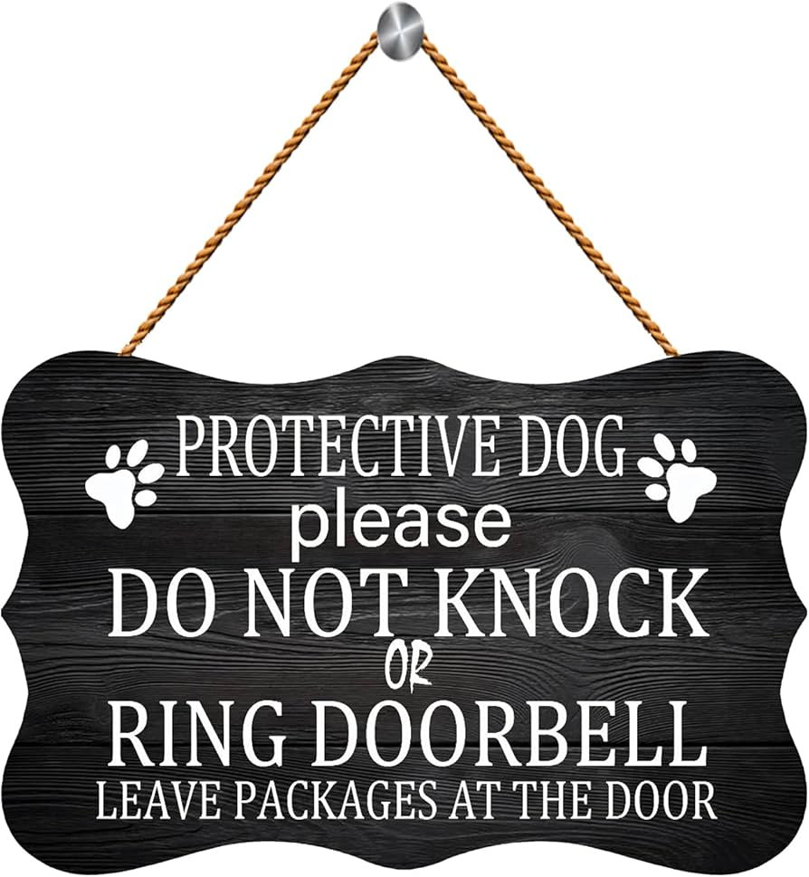 Licpact Protective Dog Please Do Not Knock or Ring Doorbell Ring Doorbell Leave Packages at The D... | Amazon (US)