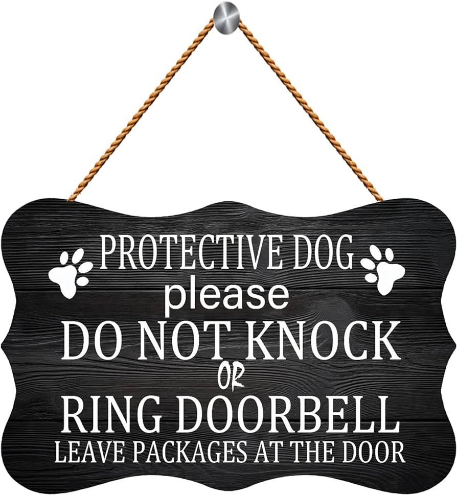 Licpact Protective Dog Please Do Not Knock or Ring Doorbell Ring Doorbell Leave Packages at The D... | Amazon (US)