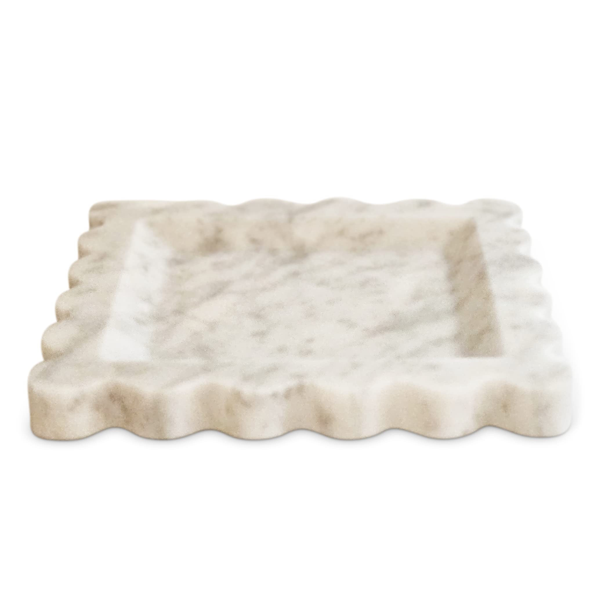 | Scalloped Edge Marble Tray (White Carrera Marble) | Amazon (US)