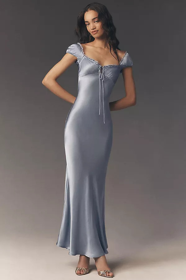 Stasia Satin Maxi Dress | Anthropologie (US)