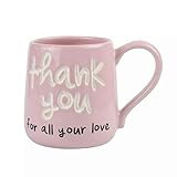 Enesco Our Name is Mud Thank You for All Your Love Engraved Coffee Mug, 16 Ounce, Pink | Amazon (US)