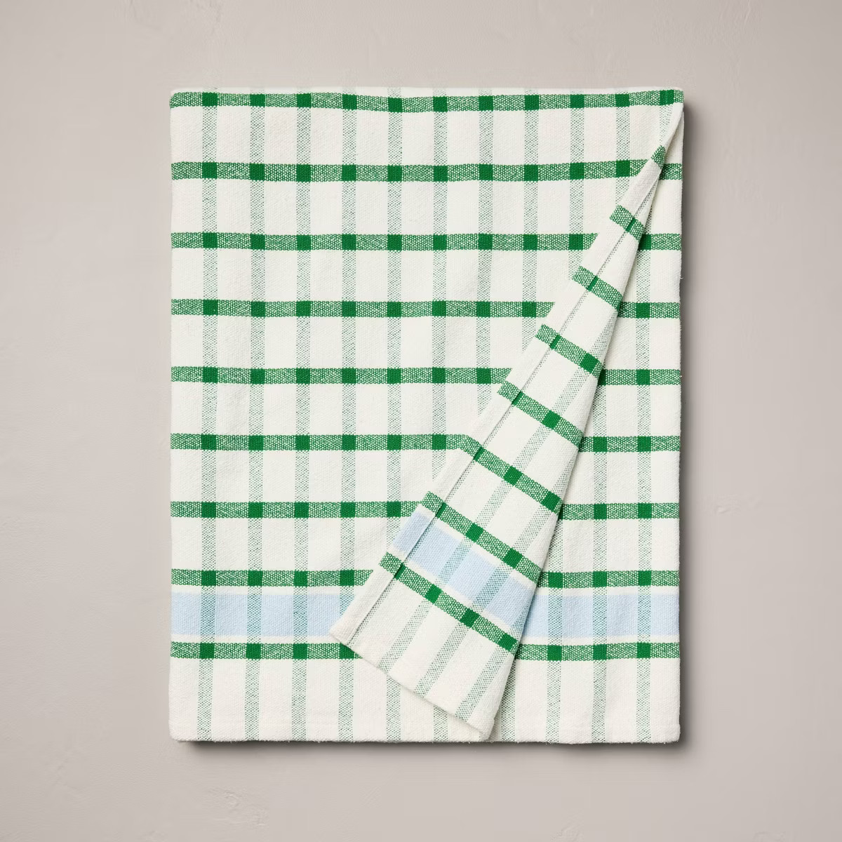 Checkered Plaid Woven Throw Blanket Cream/Light Blue/Green - Hearth & Hand™ with Magnolia | Target