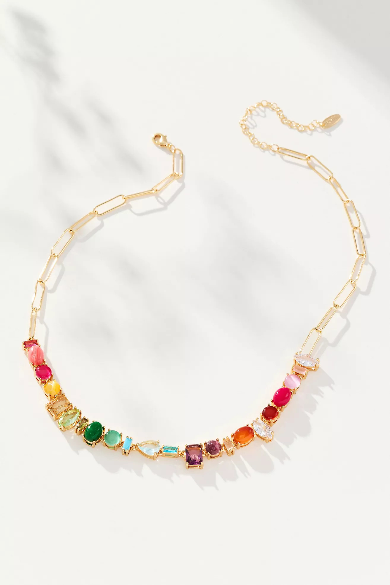 Colorful Gem Paperclip Necklace | Anthropologie (US)