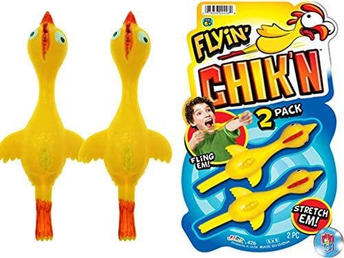 Flyin' Chik'n Rubber Chicken Slingshot (1 Pack 2 Units) by JARU. Flying Slingshot Chicken. Slinge... | Amazon (US)