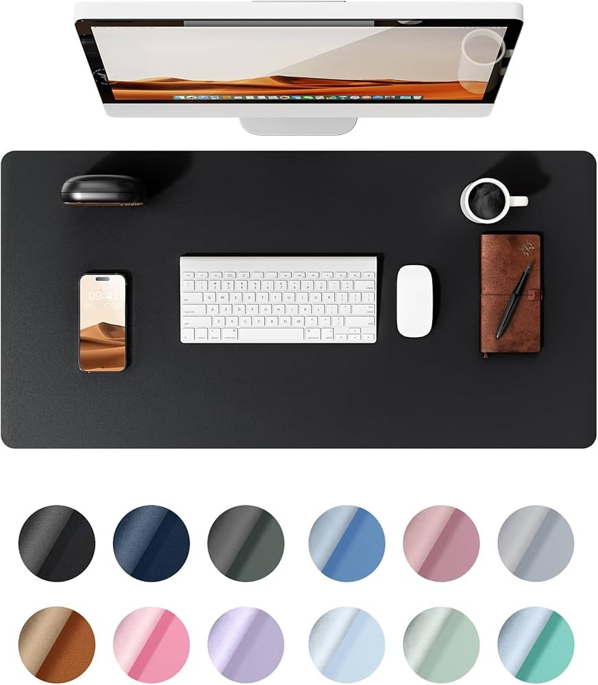 YSAGi Leather Desk Pad Protector, Office Desk Mat, Large Mouse Pad, Non-Slip PU Leather Desk Blot... | Amazon (US)