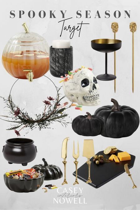 Target, Halloween, fall, seasonal, pumpkin, skull, candy bowl, charcuterie board, coffin, cheese board, wreath, spooky, black, moody, drink stirrers, coupe glasses, glassware, drink ware, drink dispenser, candle holder, vase, cauldron, cheese knives, home decor.

#LTKSeasonal #LTKunder50 #LTKhome