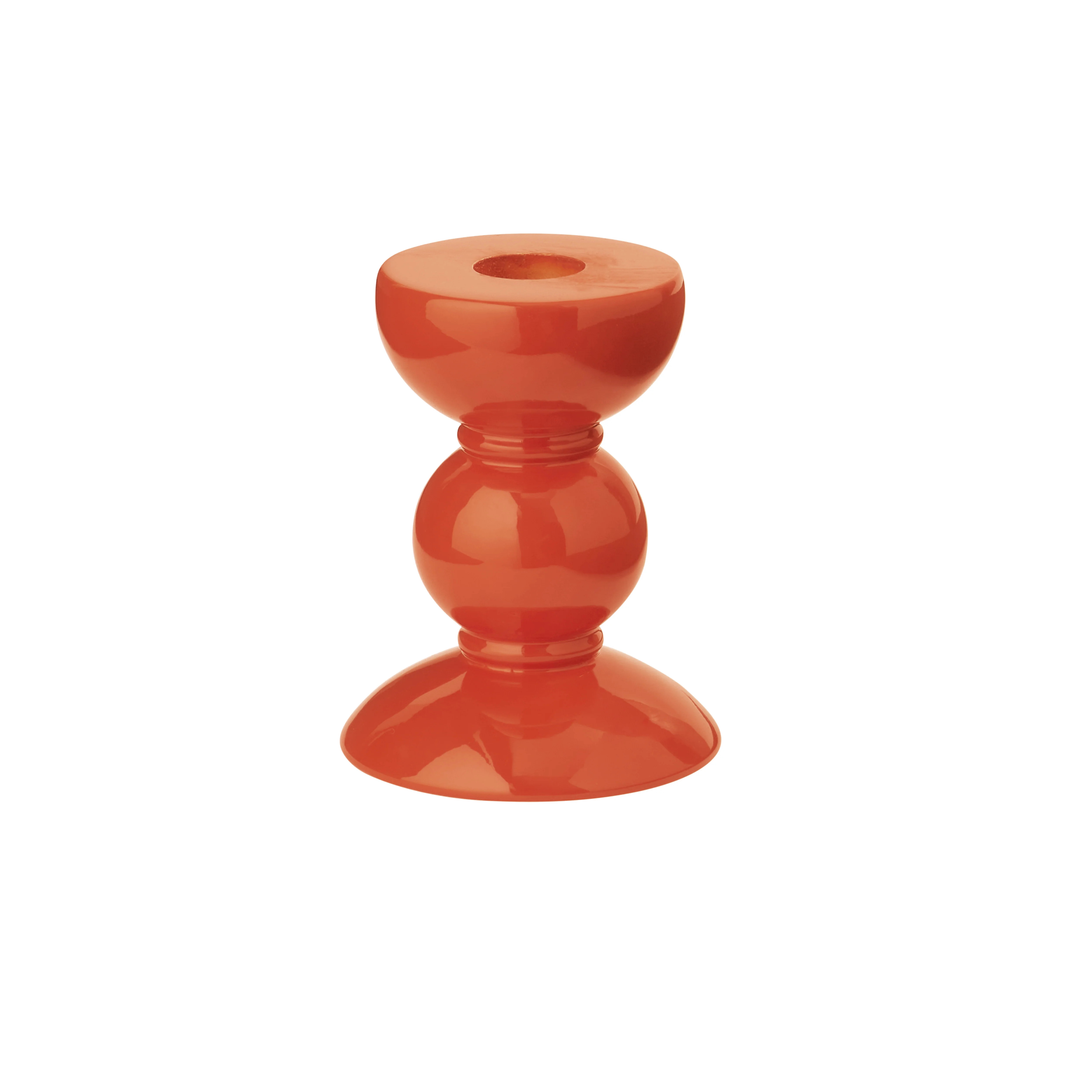 Small Orange Bobbin Candlestick - 10cm | Addison Ross US