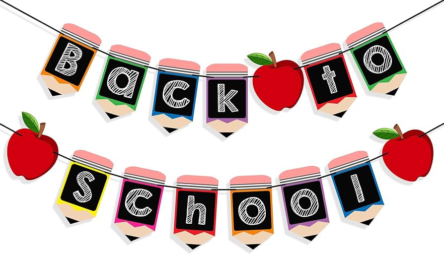 2 PCS Back to School Pencil Banner Welcome Back to School Decorations for Classroom Decor First D... | Amazon (US)
