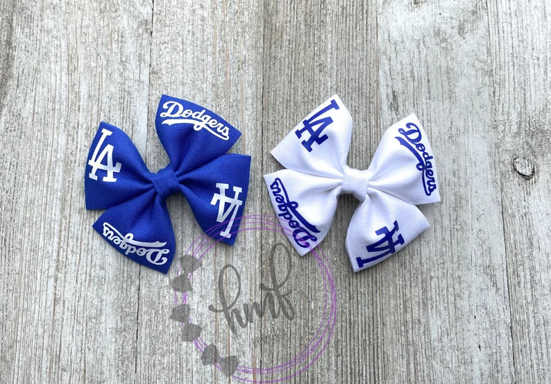 Dodgers Inspired Hair Bow, LA Dodgers Headband, Dodgers Baseball Bow, Dodgers Blue Bow, Baseball ... | Etsy (US)